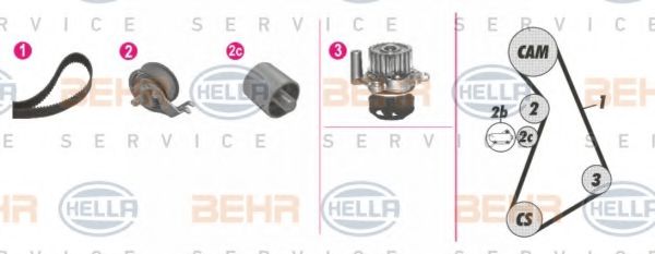 BEHR HELLA SERVICE 8MP 376 814-861 Комплект ремня ГРМ для SEAT LEON (Сеат Леон) BEHR HELLA SERVICE 8MP 376 814-861 Комплект ремня ГРМ для SEAT LEON (Сеат Леон)