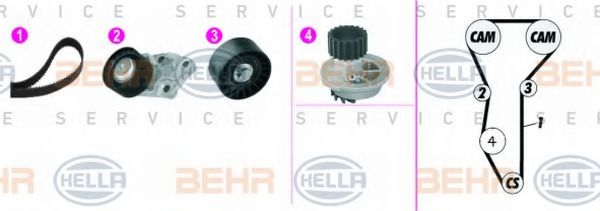BEHR HELLA SERVICE 8MP 376 815-881 Комплект ремня ГРМ для CHEVROLET ESTATE (Шевроле Эстатэ) BEHR HELLA SERVICE 8MP 376 815-881 Комплект ремня ГРМ для CHEVROLET ESTATE (Шевроле Эстатэ)