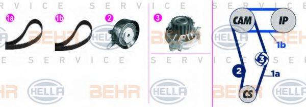 BEHR HELLA SERVICE 8MP 376 817-891 Комплект ремня ГРМ для VOLKSWAGEN T4 MULTIVAN (Фольксваген Т4 мултиvан) BEHR HELLA SERVICE 8MP 376 817-891 Комплект ремня ГРМ для VOLKSWAGEN T4 MULTIVAN (Фольксваген Т4 мултиvан)