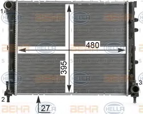 BEHR HELLA SERVICE 8MK 376 900-171 Радиатор, охлаждение двигателя для FIAT 500 (Фиат 500) BEHR HELLA SERVICE 8MK 376 900-171 Радиатор, охлаждение двигателя для FIAT 500 (Фиат 500)