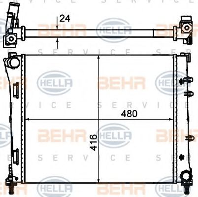 BEHR HELLA SERVICE 8MK 376 900-174 Радиатор, охлаждение двигателя для FIAT 500 (Фиат 500) BEHR HELLA SERVICE 8MK 376 900-174 Радиатор, охлаждение двигателя для FIAT 500 (Фиат 500)