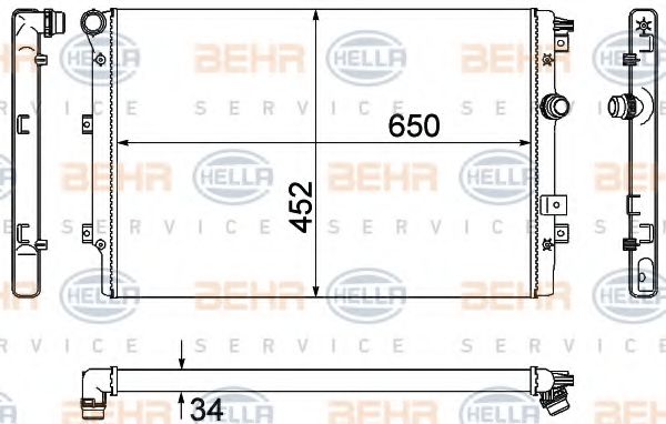 BEHR HELLA SERVICE 8MK 376 901-021 Радиатор, охлаждение двигателя для SEAT (Сеат) BEHR HELLA SERVICE 8MK 376 901-021 Радиатор, охлаждение двигателя для SEAT (Сеат)