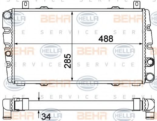 BEHR HELLA SERVICE 8MK 376 901-041 Радиатор, охлаждение двигателя для SKODA FELICIA II (Шкода Фелиция 2) BEHR HELLA SERVICE 8MK 376 901-041 Радиатор, охлаждение двигателя для SKODA FELICIA II (Шкода Фелиция 2)