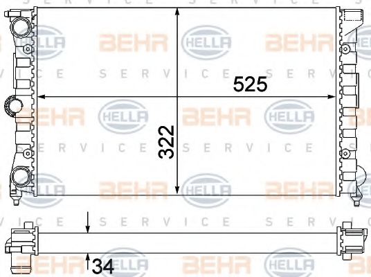 BEHR HELLA SERVICE 8MK 376 901-131 Радиатор, охлаждение двигателя для VOLKSWAGEN (Фольксваген) BEHR HELLA SERVICE 8MK 376 901-131 Радиатор, охлаждение двигателя для VOLKSWAGEN (Фольксваген)