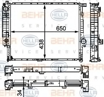 BEHR HELLA SERVICE 8MK 376 910-271 Радиатор, охлаждение двигателя для BMW 7 (Бмв 7) BEHR HELLA SERVICE 8MK 376 910-271 Радиатор, охлаждение двигателя для BMW 7 (Бмв 7)