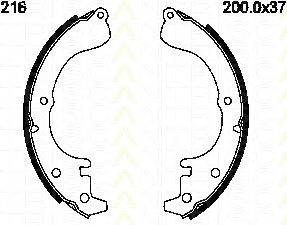 TRISCAN 8100 10216 Тормозные колодоки для TOYOTA COROLLA SPRINTER (Тойота/тоета Cоролла спринтэр) TRISCAN 8100 10216 Тормозные колодоки для TOYOTA COROLLA SPRINTER (Тойота/тоета Cоролла спринтэр)