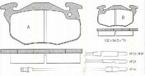 TRISCAN 8110 10044 Тормозные колодки для PEUGEOT 305 II (Пежо 305 2) TRISCAN 8110 10044 Тормозные колодки для PEUGEOT 305 II (Пежо 305 2)