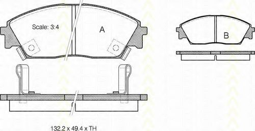 TRISCAN 8110 40885 Тормозные колодки для HONDA PRELUDE III (Хонда Прэлудэ 3) TRISCAN 8110 40885 Тормозные колодки для HONDA PRELUDE III (Хонда Прэлудэ 3)