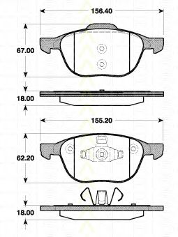 TRISCAN 8110 50023 Тормозные колодки для FORD FOCUS C-MAX (Форд Фокус с макс) TRISCAN 8110 50023 Тормозные колодки для FORD FOCUS C-MAX (Форд Фокус с макс)