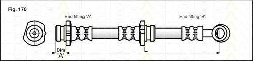TRISCAN 8150 14135 Тормозной шланг для NISSAN 100 NX (Ниссан 100 нx) TRISCAN 8150 14135 Тормозной шланг для NISSAN 100 NX (Ниссан 100 нx)