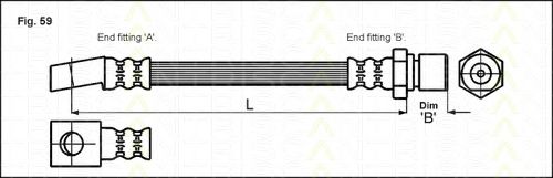 TRISCAN 8150 24120 Тормозной шланг для OPEL ASCONA C (Опель Асcона c)