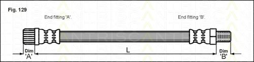 TRISCAN 8150 28115 Тормозной шланг для PEUGEOT 106 I (Пежо 106 и) TRISCAN 8150 28115 Тормозной шланг для PEUGEOT 106 I (Пежо 106 и)