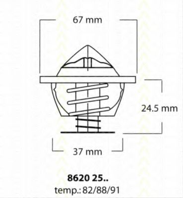 TRISCAN 8620 2591 Термостат, охлаждающая жидкость для AUDI COUPE (Ауди Cоупэ) TRISCAN 8620 2591 Термостат, охлаждающая жидкость для AUDI COUPE (Ауди Cоупэ)