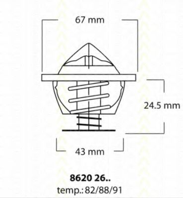 TRISCAN 8620 2682 Термостат, охлаждающая жидкость для VOLKSWAGEN LT 28-50 (Фольксваген Лт 28-50) TRISCAN 8620 2682 Термостат, охлаждающая жидкость для VOLKSWAGEN LT 28-50 (Фольксваген Лт 28-50)