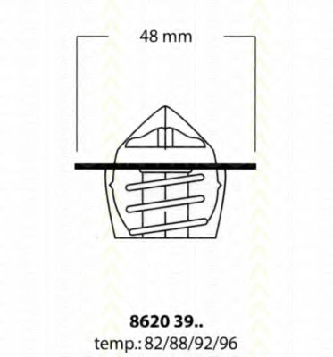 TRISCAN 8620 3988 Термостат, охлаждающая жидкость для VOLKSWAGEN SCIROCCO (Фольксваген Сcироccо) TRISCAN 8620 3988 Термостат, охлаждающая жидкость для VOLKSWAGEN SCIROCCO (Фольксваген Сcироccо)