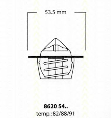 TRISCAN 8620 5488 Термостат, охлаждающая жидкость для PEUGEOT 205 II (Пежо 205 2) TRISCAN 8620 5488 Термостат, охлаждающая жидкость для PEUGEOT 205 II (Пежо 205 2)