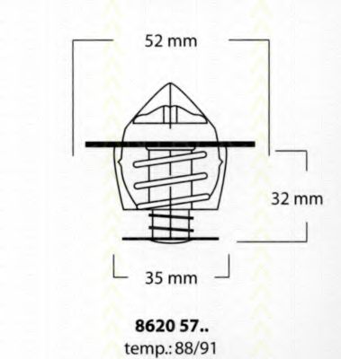 TRISCAN 8620 5791 Термостат, охлаждающая жидкость для FORD FIESTA (Форд Фиэста) TRISCAN 8620 5791 Термостат, охлаждающая жидкость для FORD FIESTA (Форд Фиэста)
