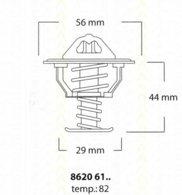 TRISCAN 8620 6182 Термостат, охлаждающая жидкость для MITSUBISHI PAJERO CLASSIC (Митсубиши/митсубиси Паджеро классик) TRISCAN 8620 6182 Термостат, охлаждающая жидкость для MITSUBISHI PAJERO CLASSIC (Митсубиши/митсубиси Паджеро классик)