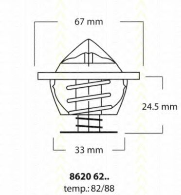 TRISCAN 8620 6282 Термостат, охлаждающая жидкость для VOLKSWAGEN T4 MULTIVAN (Фольксваген Т4 мултиvан) TRISCAN 8620 6282 Термостат, охлаждающая жидкость для VOLKSWAGEN T4 MULTIVAN (Фольксваген Т4 мултиvан)