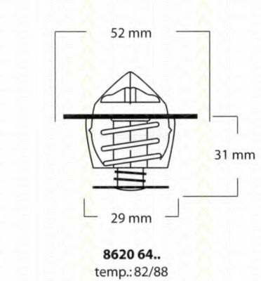 TRISCAN 8620 6482 Термостат, охлаждающая жидкость для MITSUBISHI LANCER IV (Митсубиши/митсубиси Ланcэр иv) TRISCAN 8620 6482 Термостат, охлаждающая жидкость для MITSUBISHI LANCER IV (Митсубиши/митсубиси Ланcэр иv)