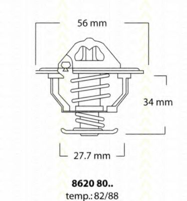 TRISCAN 8620 8088 Термостат, охлаждающая жидкость для TOYOTA (Тойота/тоета) TRISCAN 8620 8088 Термостат, охлаждающая жидкость для TOYOTA (Тойота/тоета)