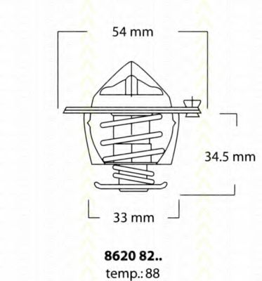 TRISCAN 8620 8288 Термостат, охлаждающая жидкость для HYUNDAI EXCEL (Хендай Эxcэл) TRISCAN 8620 8288 Термостат, охлаждающая жидкость для HYUNDAI EXCEL (Хендай Эxcэл)