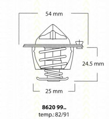 TRISCAN 8620 9982 Термостат, охлаждающая жидкость для FIAT (Фиат) TRISCAN 8620 9982 Термостат, охлаждающая жидкость для FIAT (Фиат)