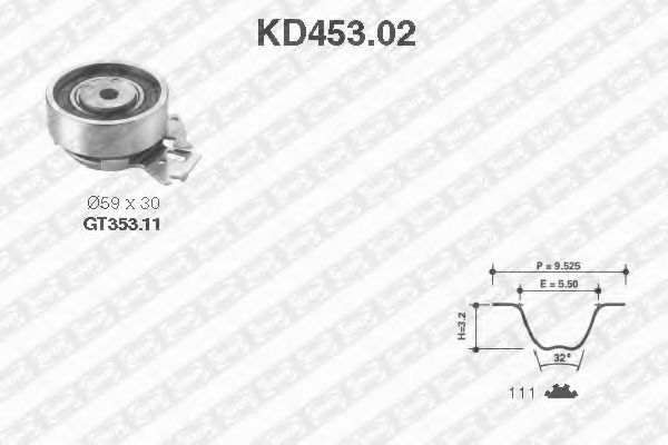 SNR KD453.02 Комплект ремня ГРМ для OPEL CORSA A (Опель Cорса а) SNR KD453.02 Комплект ремня ГРМ для OPEL CORSA A (Опель Cорса а)
