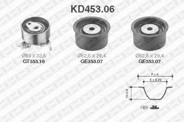 SNR KD453.06 Комплект ремня ГРМ для DAEWOO TACUMA (Дэу Таcума) SNR KD453.06 Комплект ремня ГРМ для DAEWOO TACUMA (Дэу Таcума)