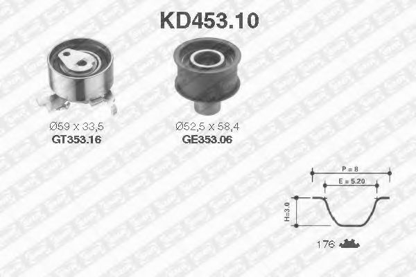 SNR KD453.10 Комплект ремня ГРМ для OPEL (Опель) SNR KD453.10 Комплект ремня ГРМ для OPEL (Опель)