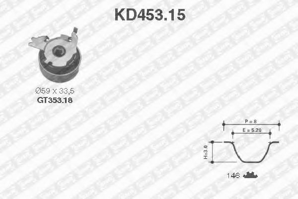 SNR KD453.15 Комплект ремня ГРМ для OPEL OMEGA A (Опель Омэга а) SNR KD453.15 Комплект ремня ГРМ для OPEL OMEGA A (Опель Омэга а)
