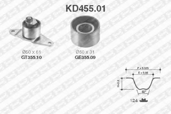 SNR KD455.01 Комплект ремня ГРМ для RENAULT SUPER 5 (Рено Супэр 5) SNR KD455.01 Комплект ремня ГРМ для RENAULT SUPER 5 (Рено Супэр 5)