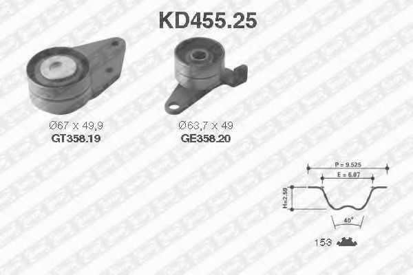 SNR KD455.25 Комплект ремня ГРМ для RENAULT MASTER I (Рено Мастэр и) SNR KD455.25 Комплект ремня ГРМ для RENAULT MASTER I (Рено Мастэр и)