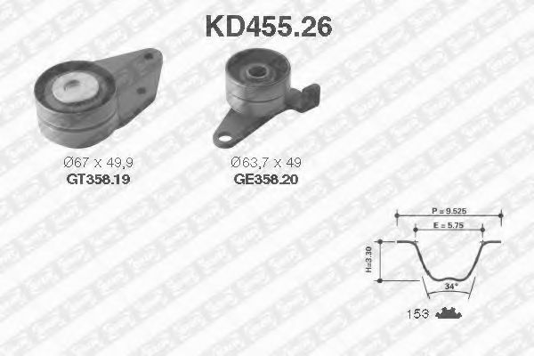 SNR KD455.26 Комплект ремня ГРМ для RENAULT MASTER I (Рено Мастэр и) SNR KD455.26 Комплект ремня ГРМ для RENAULT MASTER I (Рено Мастэр и)