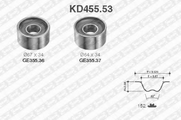 SNR KD455.53 Комплект ремня ГРМ для FIAT SUPERBRAVO (Фиат Супербраvо) SNR KD455.53 Комплект ремня ГРМ для FIAT SUPERBRAVO (Фиат Супербраvо)