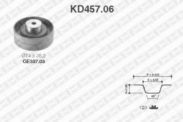 SNR KD457.06 Комплект ремня ГРМ для AUDI COUPE (Ауди Cоупэ) SNR KD457.06 Комплект ремня ГРМ для AUDI COUPE (Ауди Cоупэ)