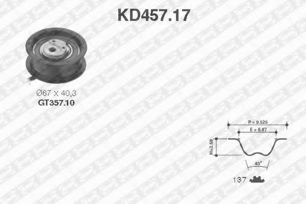 SNR KD457.17 Комплект ремня ГРМ для AUDI 90 (Ауди 90) SNR KD457.17 Комплект ремня ГРМ для AUDI 90 (Ауди 90)