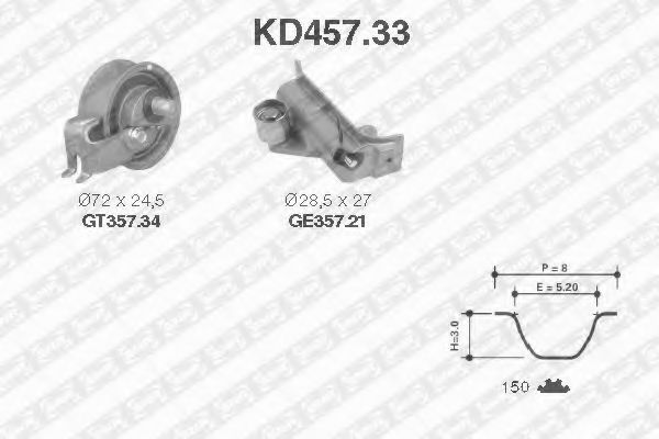 SNR KD457.33 Комплект ремня ГРМ для AUDI TT (Ауди Тт) SNR KD457.33 Комплект ремня ГРМ для AUDI TT (Ауди Тт)
