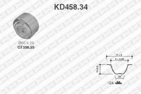 SNR KD458.34 Комплект ремня ГРМ для FIAT (Фиат) SNR KD458.34 Комплект ремня ГРМ для FIAT (Фиат)