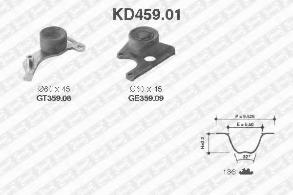 SNR KD459.01 Комплект ремня ГРМ для ROVER 400 (Ровер 400) SNR KD459.01 Комплект ремня ГРМ для ROVER 400 (Ровер 400)