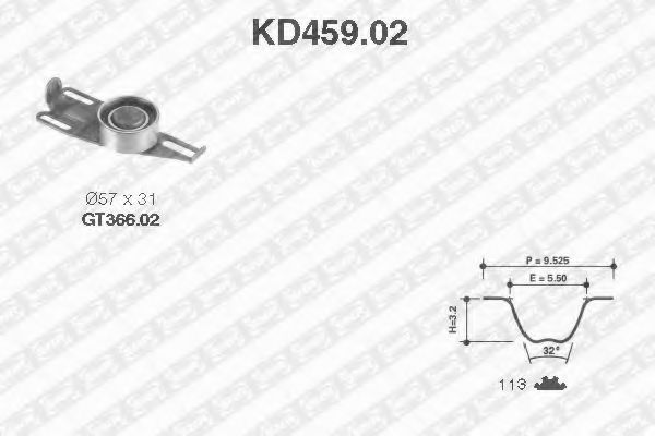 SNR KD459.02 Комплект ремня ГРМ для PEUGEOT 305 II (Пежо 305 2) SNR KD459.02 Комплект ремня ГРМ для PEUGEOT 305 II (Пежо 305 2)