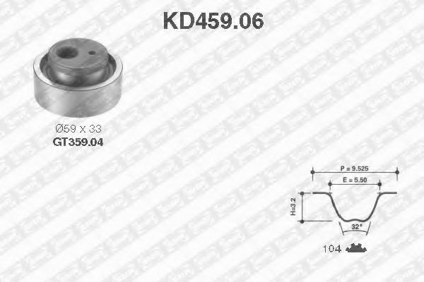 SNR KD459.06 Комплект ремня ГРМ для PEUGEOT 205 II (Пежо 205 2) SNR KD459.06 Комплект ремня ГРМ для PEUGEOT 205 II (Пежо 205 2)