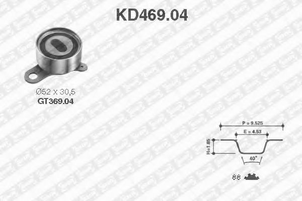 SNR KD469.04 Комплект ремня ГРМ для TOYOTA COROLLA SPRINTER (Тойота/тоета Cоролла спринтэр) SNR KD469.04 Комплект ремня ГРМ для TOYOTA COROLLA SPRINTER (Тойота/тоета Cоролла спринтэр)