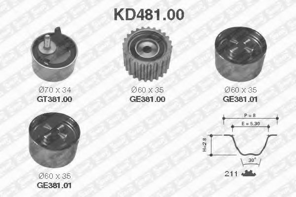 SNR KD481.00 Комплект ремня ГРМ для SUBARU (Субару) SNR KD481.00 Комплект ремня ГРМ для SUBARU (Субару)