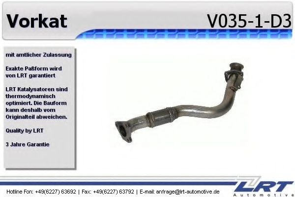 LRT V035-1-D3 Комплект дооснащения, предварительный катализатор для AUDI 90 (Ауди 90) LRT V035-1-D3 Комплект дооснащения, предварительный катализатор для AUDI 90 (Ауди 90)