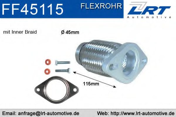 LRT FF45115 Гофрированная труба, выхлопная система для FIAT SEICENTO / 600 (Фиат Сэиcэнто / 600) LRT FF45115 Гофрированная труба, выхлопная система для FIAT SEICENTO / 600 (Фиат Сэиcэнто / 600)