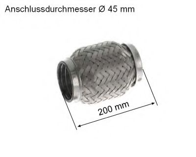 HJS 83 00 8511 Гофрированная труба, выхлопная система; Гофрированная труба, выхлопная система для FORD STREET KA (Форд Стрээт ка)