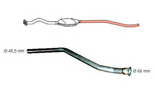 HJS 91 21 6954 Ремонтная трубка, катализатор для CITROËN AX (CитроËн Аx)