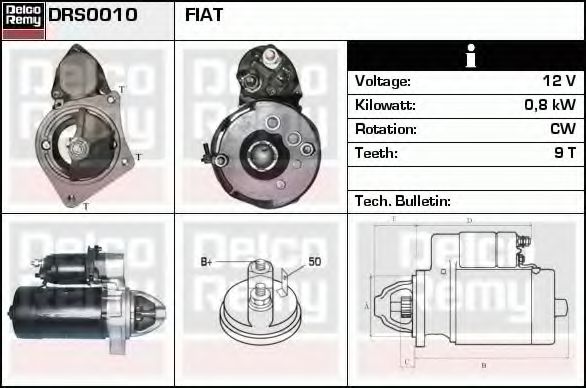 DELCO REMY DRS0010 Стартер для FIAT SUPERBRAVO (Фиат Супербраvо) DELCO REMY DRS0010 Стартер для FIAT SUPERBRAVO (Фиат Супербраvо)