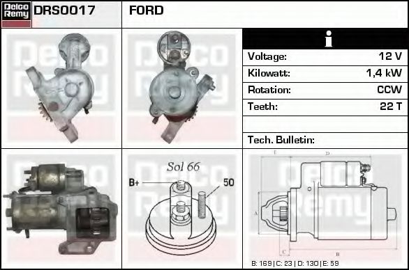 DELCO REMY DRS0017 Стартер 